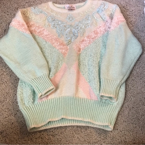 Vintage Jocelyn Smith pastel sweater size medium - Picture 1 of 6